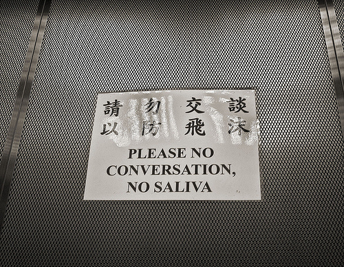 No conversation, no saliva