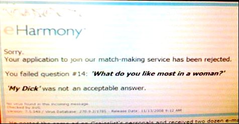 eHarmony Rejection